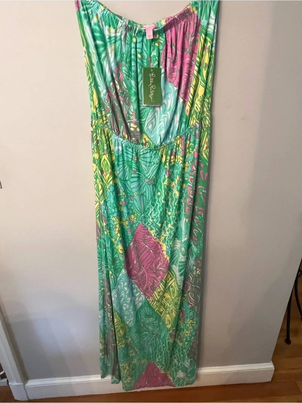 Lilly Pulitzer Strapless Maxi Dress-  Size L - Picture 3 of 12